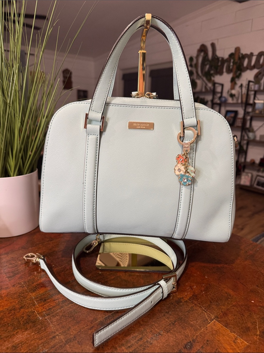 Kate Spade Newbury Lane Small Felix Satchel in Robin's Egg Blue - Picture 16 of 16